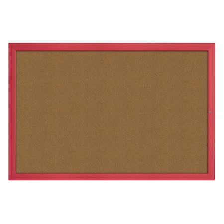 United Visual Products Hinge-less Radius Corkboard, 24"x36", Satin Alum Frame/Forbo UVEB2436R-SATIN-FORBO